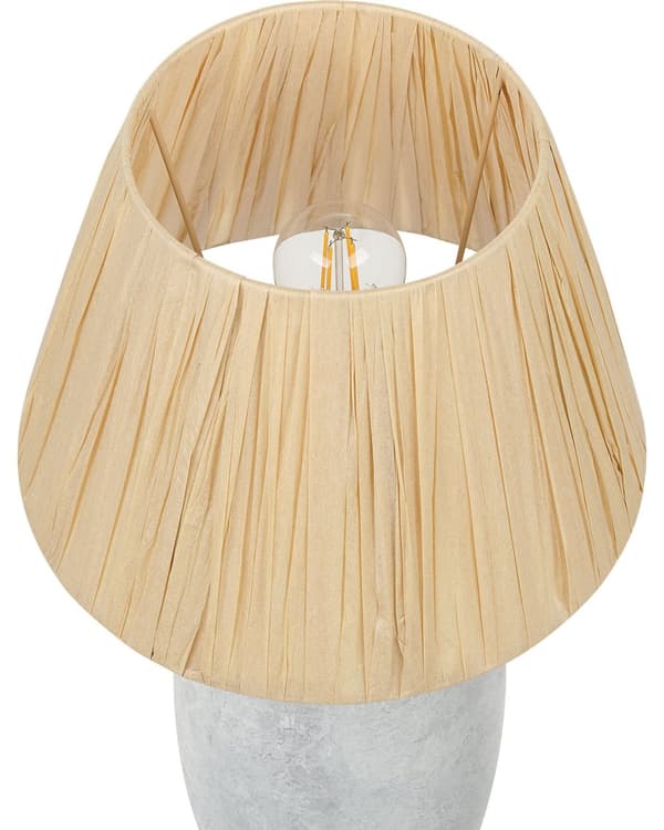 Bordslampa Grå Keramik 56 cm Naturlig Konformad Pappersskärm Sängbord Vardagsrum Sovrum Belysning