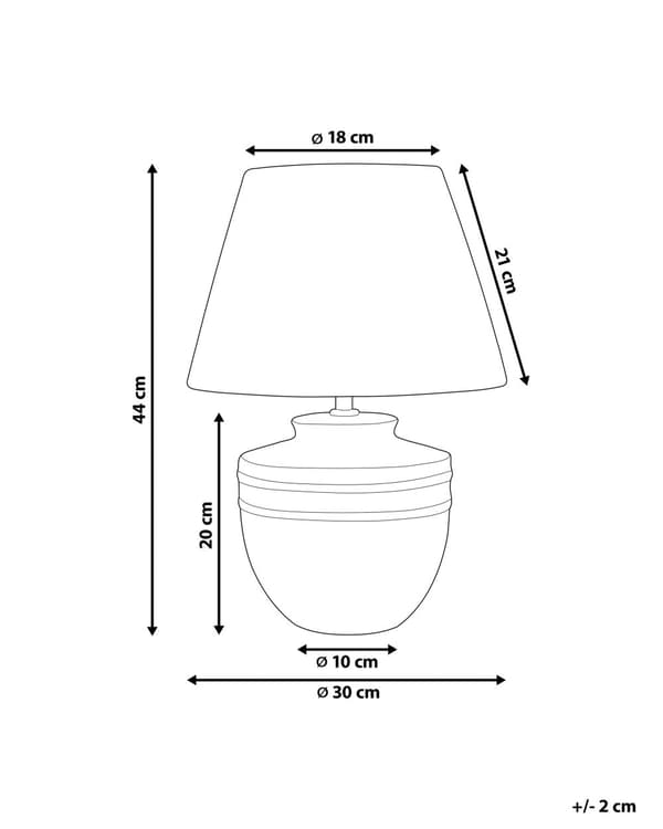 Bordslampa Beige Keramik 44 cm Svart Pappersskärm Sängbord Vardagsrum Sovrum Belysning