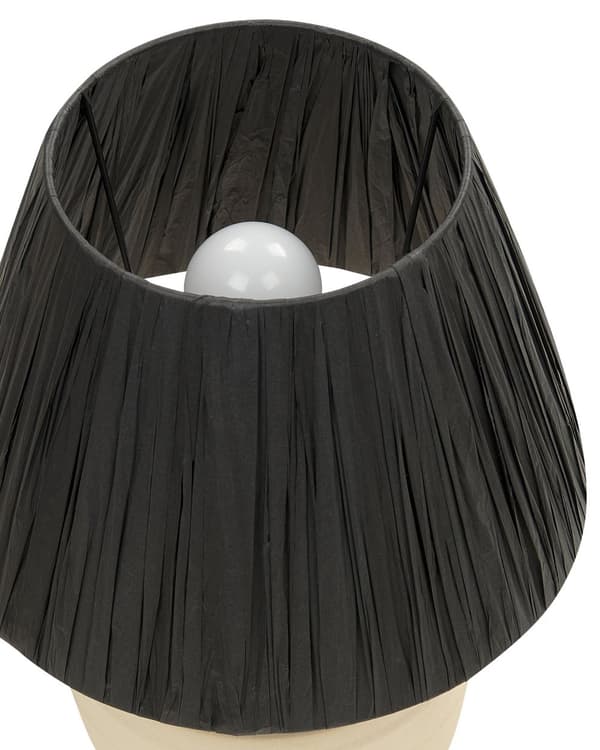 Bordslampa Beige Keramik 44 cm Svart Pappersskärm Sängbord Vardagsrum Sovrum Belysning