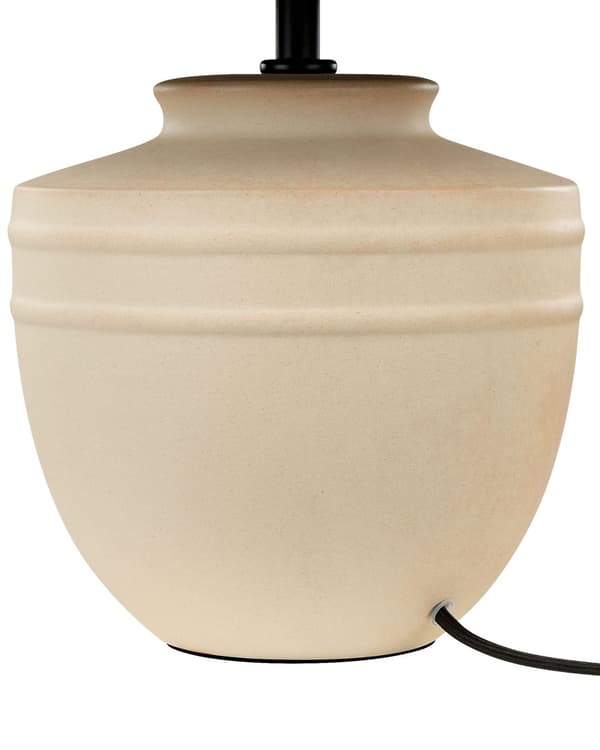 Bordslampa Beige Keramik 44 cm Svart Pappersskärm Sängbord Vardagsrum Sovrum Belysning