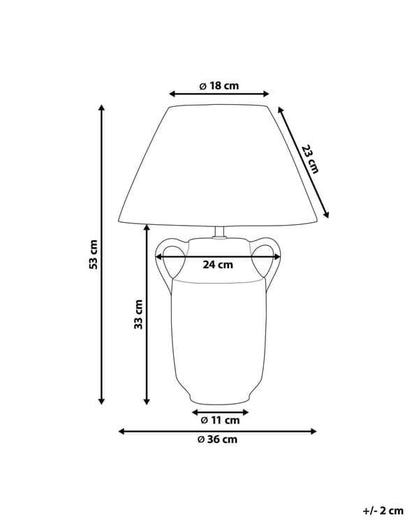 Bordslampa Grön och Vit Keramik 53 cm Naturlig Pappersskärm Sängbord Vardagsrum Sovrum Belysning