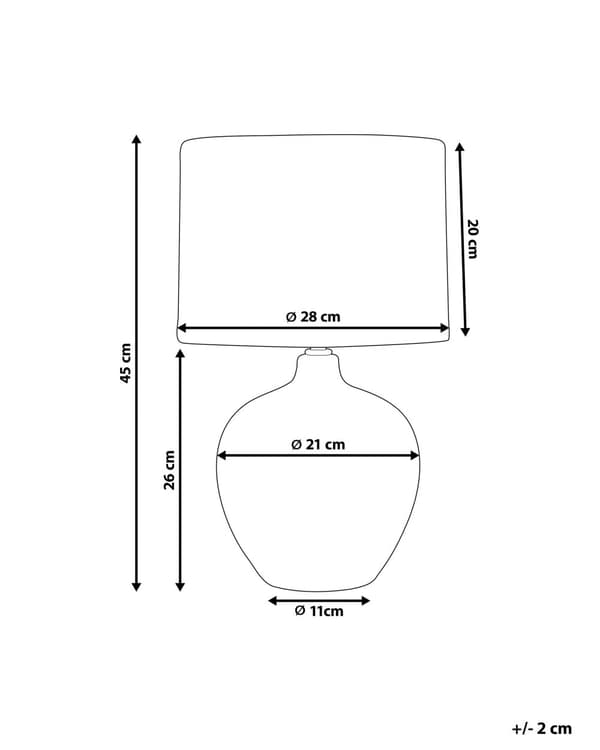 Bordslampa Svartvit Keramik 45 cm Naturlig Konformad Pappersskärm Sängbord Vardagsrum Sovrum Belysning