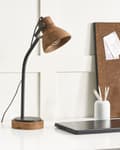 Miniatyrbild 4 av 9: Skrivbordslampa Mörkt Mangoträ med Svart Träskärm Klassisk Design Modern heminredning Belysning Vardagsrum Sovrum Kontor