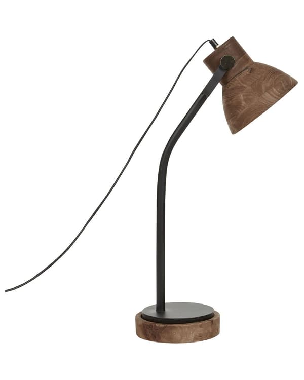 Skrivbordslampa Mörkt Mangoträ med Svart Träskärm Klassisk Design Modern heminredning Belysning Vardagsrum Sovrum Kontor