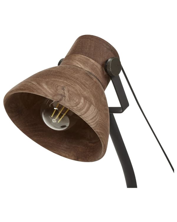Skrivbordslampa Mörkt Mangoträ med Svart Träskärm Klassisk Design Modern heminredning Belysning Vardagsrum Sovrum Kontor