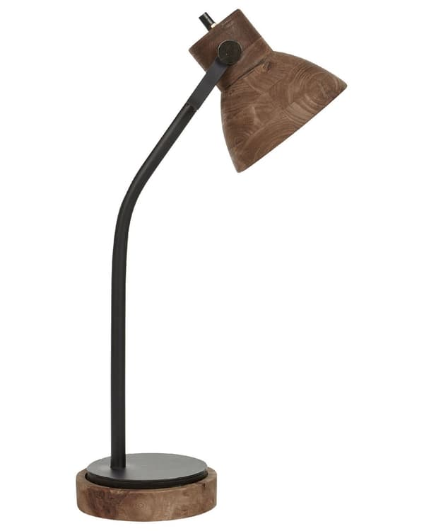 Skrivbordslampa Mörkt Mangoträ med Svart Träskärm Klassisk Design Modern heminredning Belysning Vardagsrum Sovrum Kontor