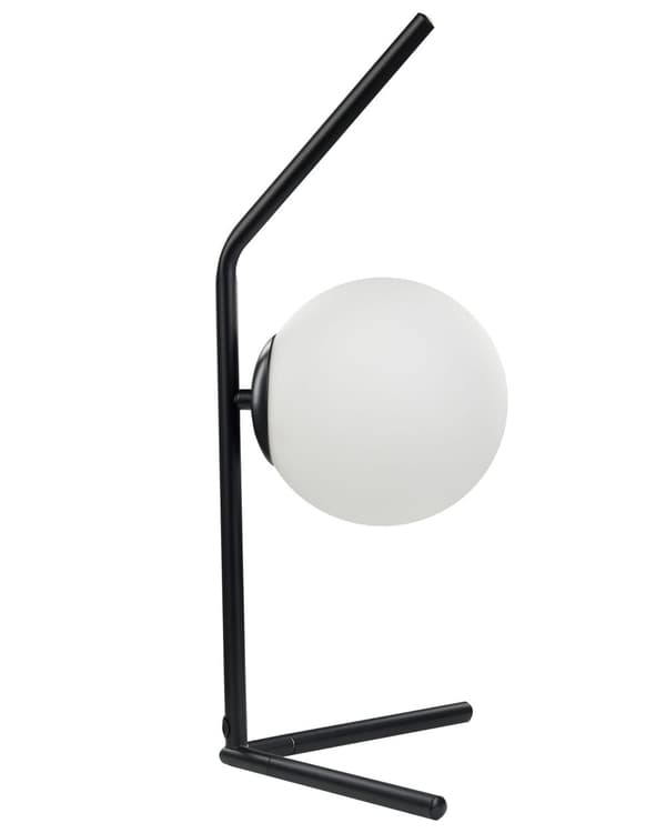 Bordslampa Vit och svart Glasskärm Järnstång 47 cm Ram Enkel Ljus Modern Design Heminredning Tillbehör Vardagsrum