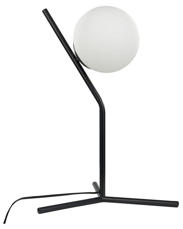 Bordslampa Vit och svart Glasskärm Järnstång 45 cm Ram Enkel Ljus Modern Design Heminredning Tillbehör Vardagsrum
