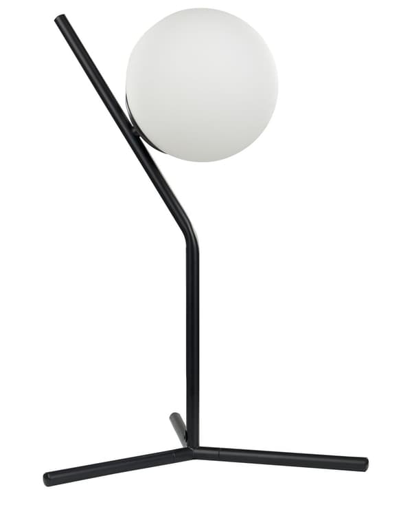 Bordslampa Vit och svart Glasskärm Järnstång 45 cm Ram Enkel Ljus Modern Design Heminredning Tillbehör Vardagsrum