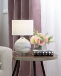Miniatyrbild 4 av 10: Bordslampa i Vitt Rund Lampskärm Elegant Bas