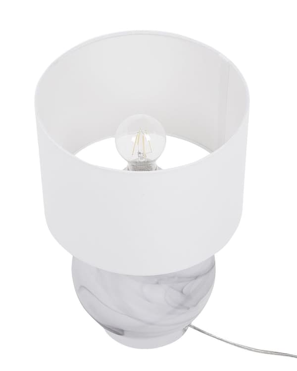 Bordslampa i Vitt Rund Lampskärm Elegant Bas