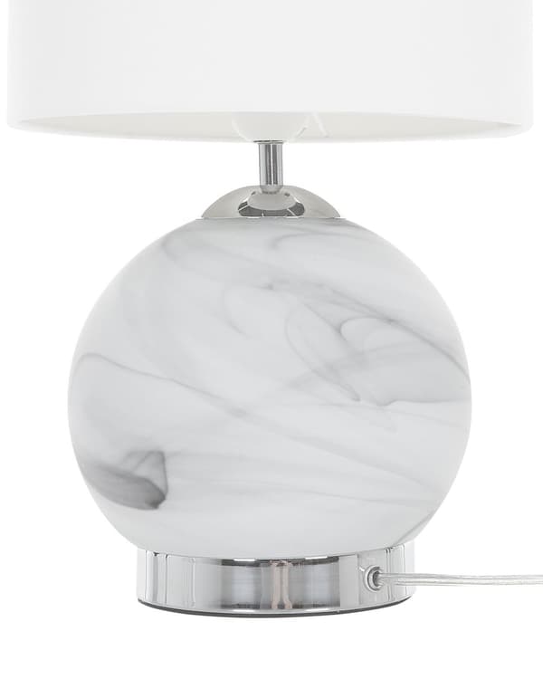Bordslampa i Vitt Rund Lampskärm Elegant Bas