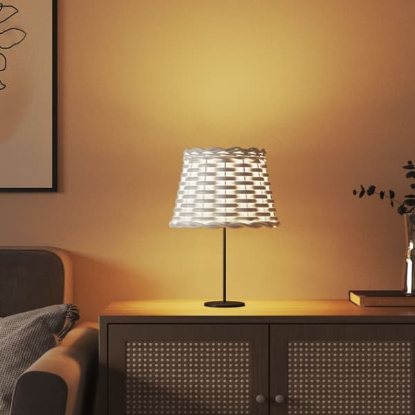 vidaXL Lampskärm vit Ø20x15 cm korgmaterial