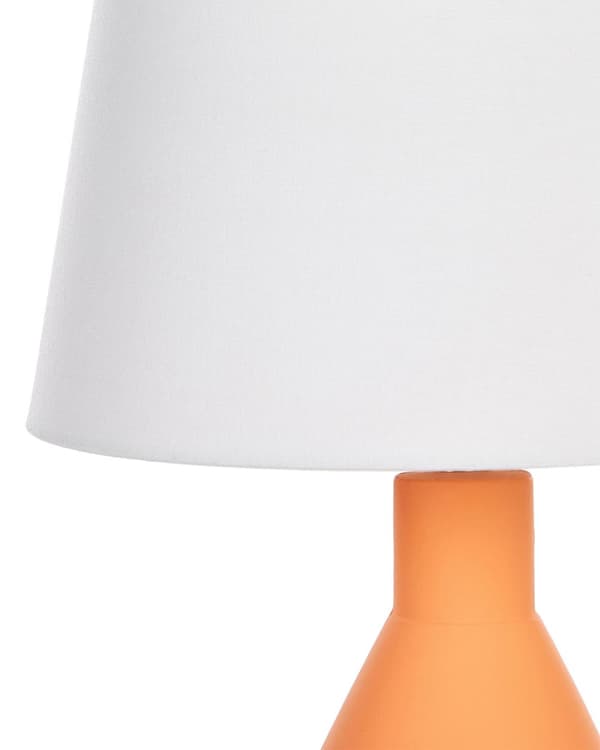 Bordslampa Orange Keramisk Bas Linne Skärm 53 cm Tyg Trumformad Vit Sängbord Vardagsrum Sovrum Belysning Traditionell