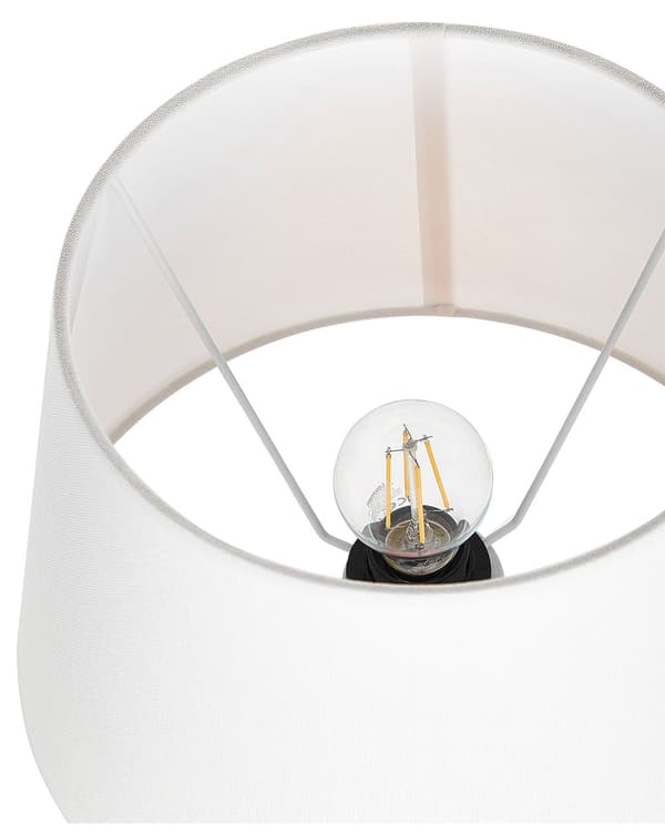 Bordslampa Orange Keramisk Bas Linne Skärm 53 cm Tyg Trumformad Vit Sängbord Vardagsrum Sovrum Belysning Traditionell