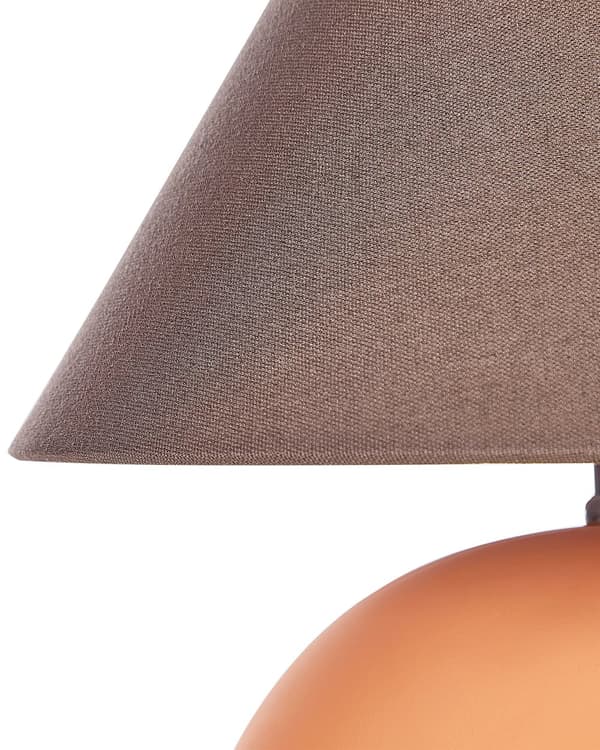 Bordslampa Orange keramik Linneskärm 41 cm Tyg Trumformad Nattduksbord Vardagsrum Sovrum Belysning Traditionell Design