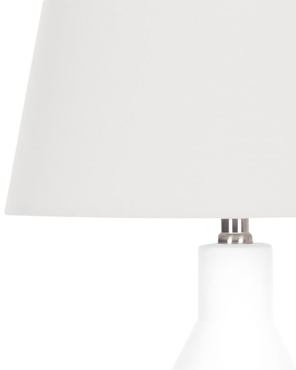 Bordslampa Vit Keramisk Bas Linne Skärm 53 cm Tyg Trumformad Vit Sängbord Vardagsrum Sovrum Belysning Traditionell