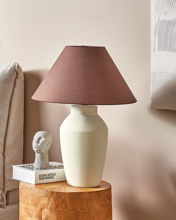 Bordslampa Beige Keramisk Bas Linne Skärm 52 cm Tyg Trumma Svart Sängbord Vardagsrum Sovrum Belysning Traditionell