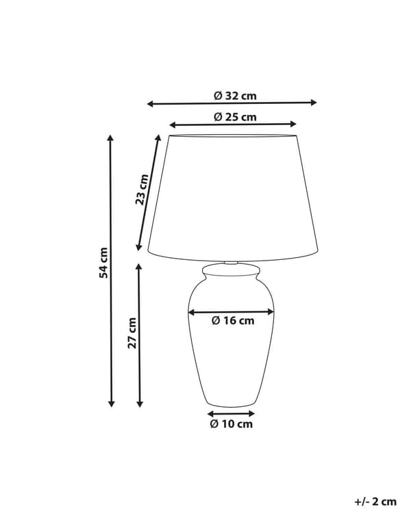 Nattduksbordslampa Vit och Blå Porslinsfot med Linneskärm Trumformad 54 cm Klassisk Stil Vardagsrum Sovrum