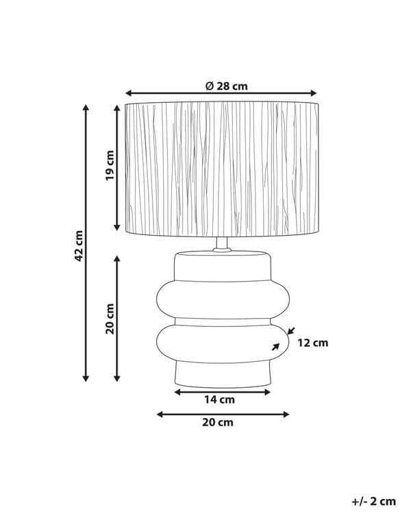 Bordslampa Svart och Naturlig Keramik Pappersmassa Rektangulär Lampskärm Minimalistisk Design Sovrum Vardagsrum