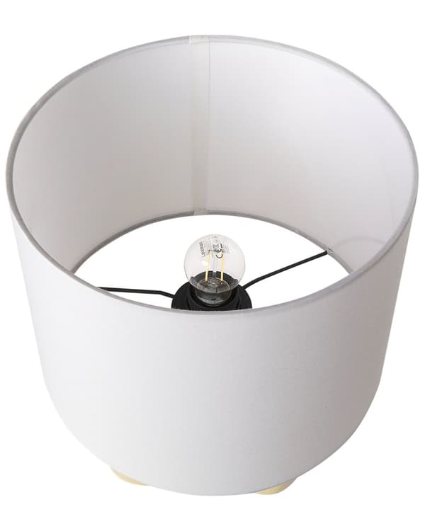 Bordslampa Gul Keramik Polyester Bomull Trumformad Skärm Halvrund Lampfot Minimalistisk Design