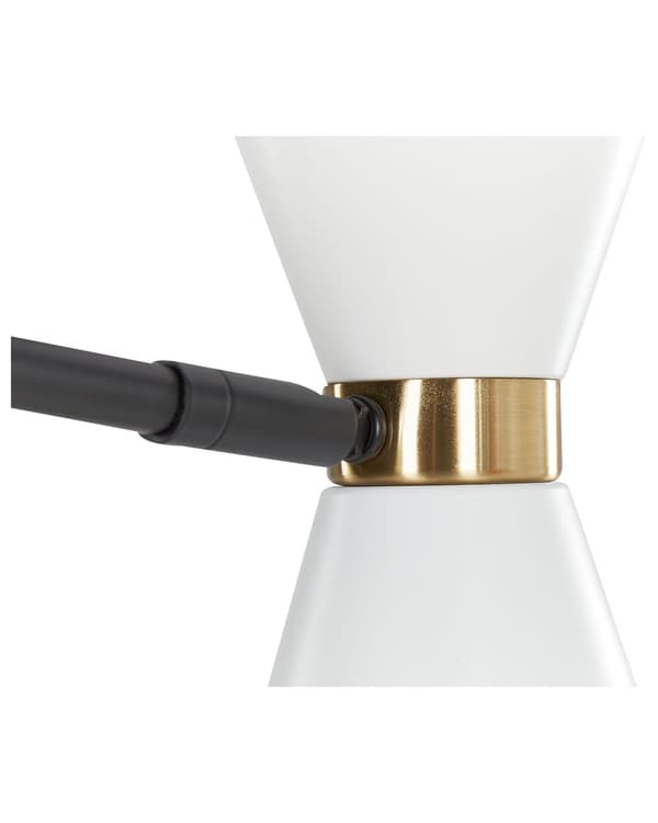 Golvlampa Vit Metall 140 cm Marmorfot Justerbar Skärm Guld Accenter Modern Industriell Stil Vardagsrum Kontor Sovrum