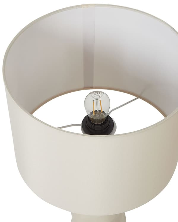 Bordslampa Beige keramik 30 x 30 x 51 cm Beige konformad skärm Sängbord Vardagsrum Sovrum Belysning Modern Minimalistisk