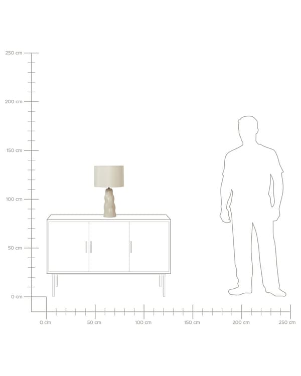 Bordslampa Beige keramik 30 x 30 x 51 cm Beige konformad skärm Sängbord Vardagsrum Sovrum Belysning Modern Minimalistisk