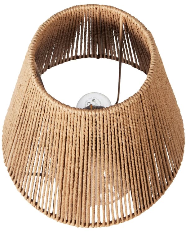 Bordslampa Taupe Keramik 24 x 24 x 51 cm Naturlig flätad papperskonskärm Sängbord Vardagsrum Sovrum Belysning