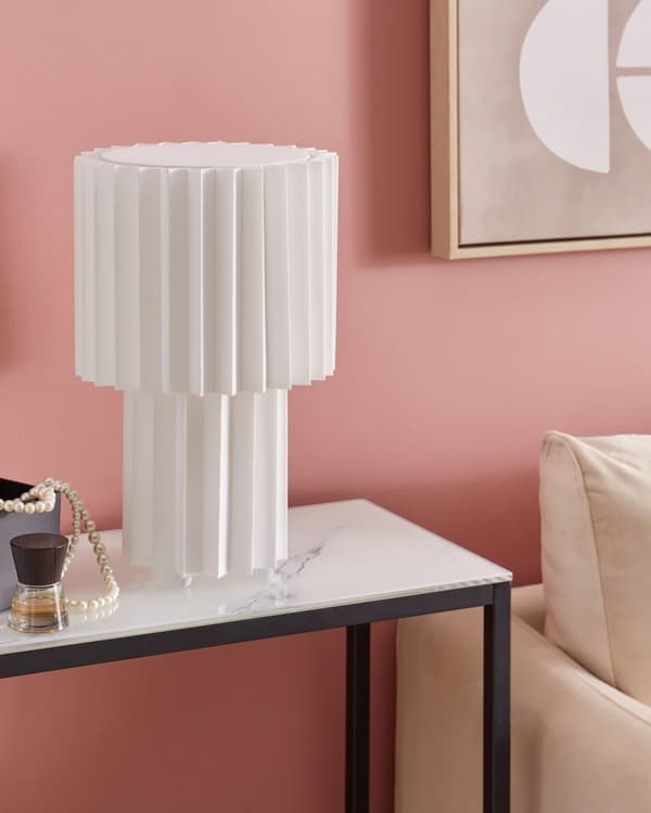 Sänglampa Vit linnebas Trumskärm i tyg 40 cm Modern stil Vardagsrum Sovrum