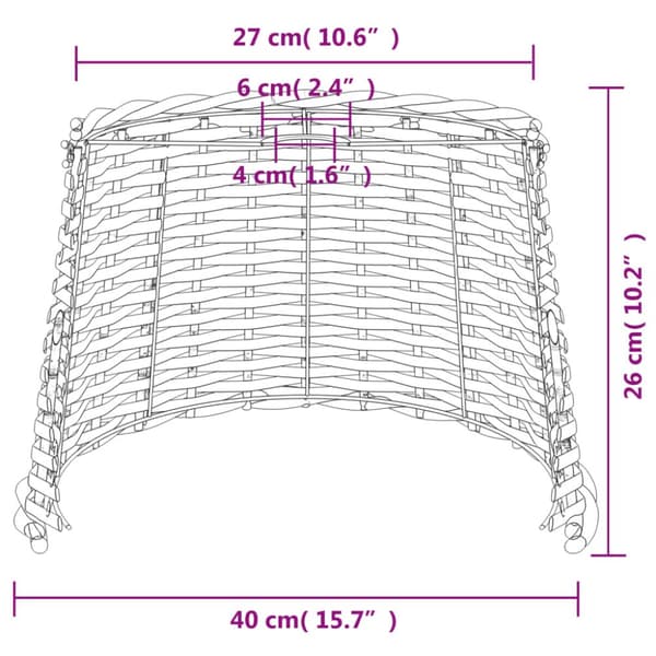 lampeskærm til loftlampe Ø40x26 cm flet brun