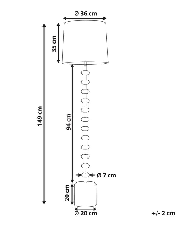 Golvlampa Vit Linne Metall 160 cm Dekorativ Bas Skärm Modern Stil Vardagsrum Kontor Sovrum