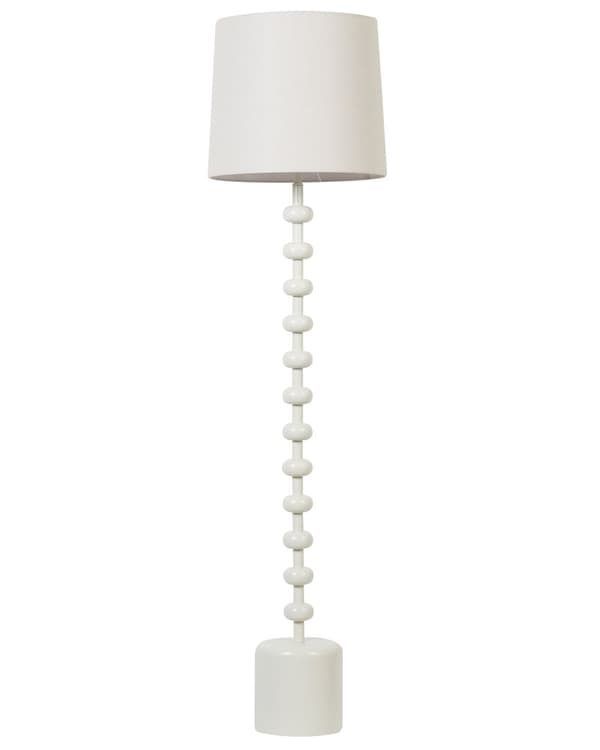 Golvlampa Vit Linne Metall 160 cm Dekorativ Bas Skärm Modern Stil Vardagsrum Kontor Sovrum