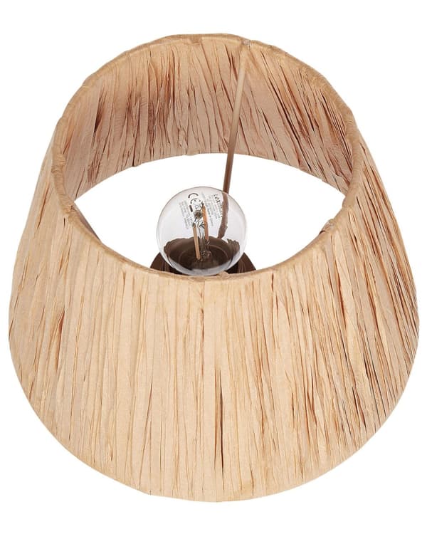 Set med 2 bordslampor Grå och naturlig keramisk pappersmassa Konformade skärmar Sliten effekt Minimalistisk design