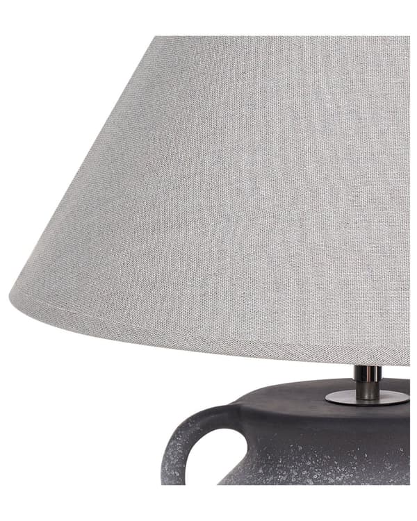 Bordslampa Grå Keramisk Bas Linne Justerbar Konskärm Modern Minimalistisk Design Vardagsrum Sovrum