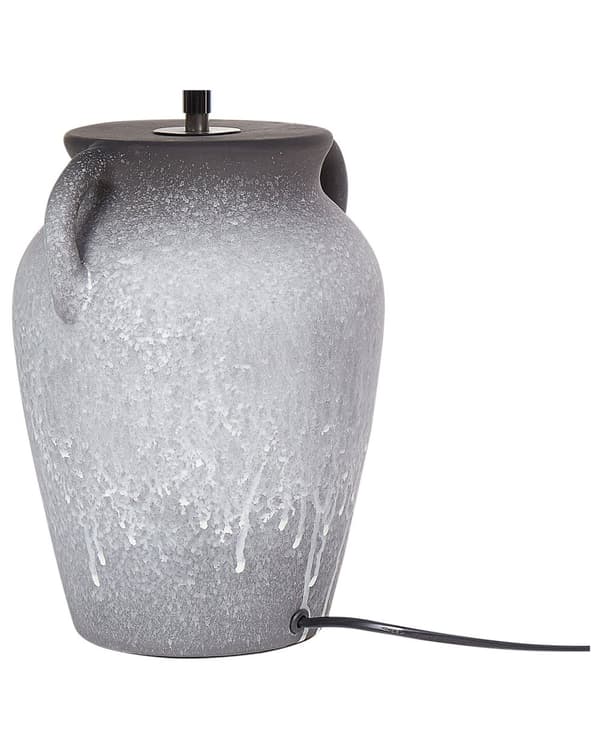 Bordslampa Grå Keramisk Bas Linne Justerbar Konskärm Modern Minimalistisk Design Vardagsrum Sovrum