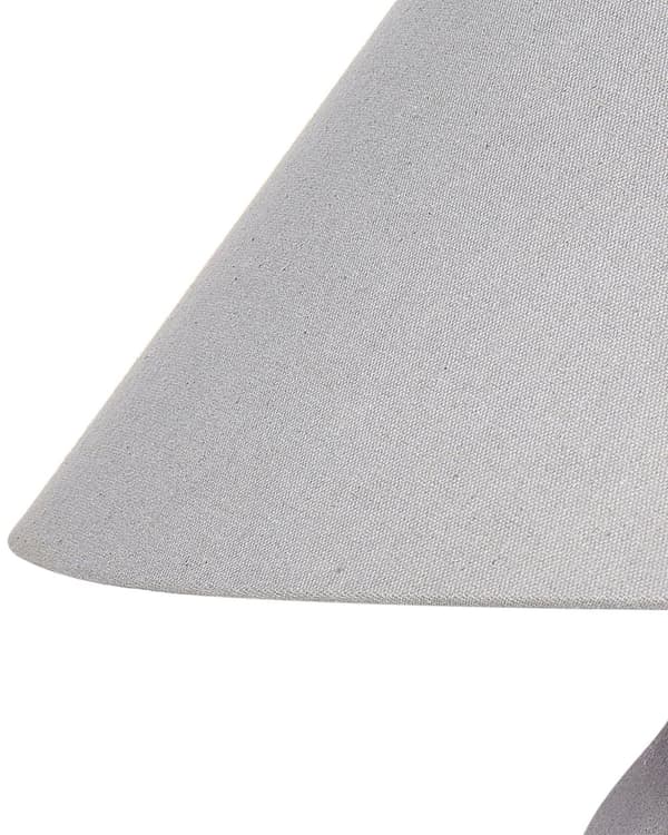 Bordslampa Grå Keramisk Bas Tyg Linne Skärm Nattduksbord Nattlampa