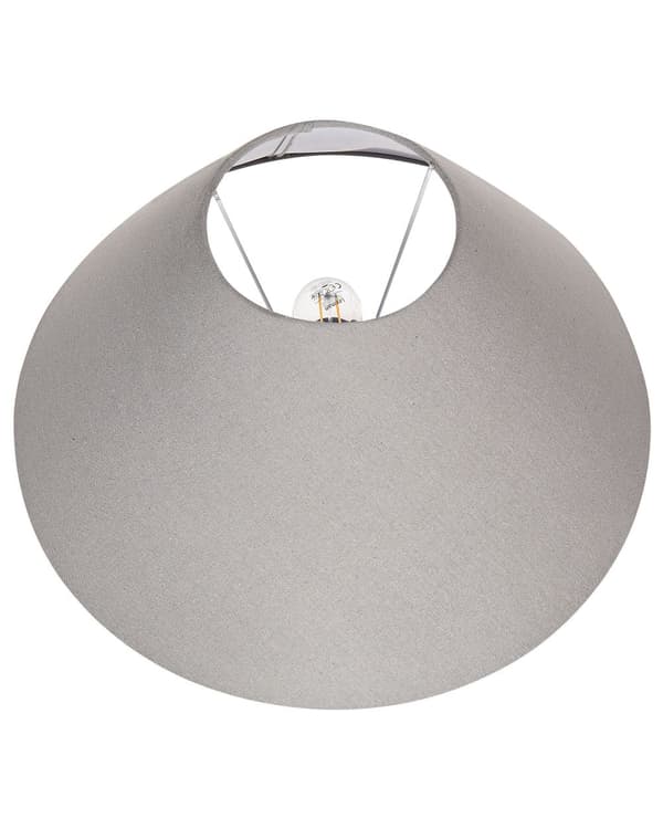 Bordslampa Grå Keramisk Bas Tyg Linne Skärm Nattduksbord Nattlampa