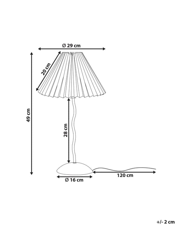 Bordslampa Svart metallbas Syntetiskt material Vit skärm Nattduksbord Nattlampa