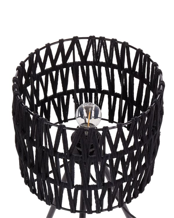 Bordslampa Svart Bomull Skärm Järn Tripod Ram Enkel Ljus Modern Design Hemtillbehör Vardagsrum