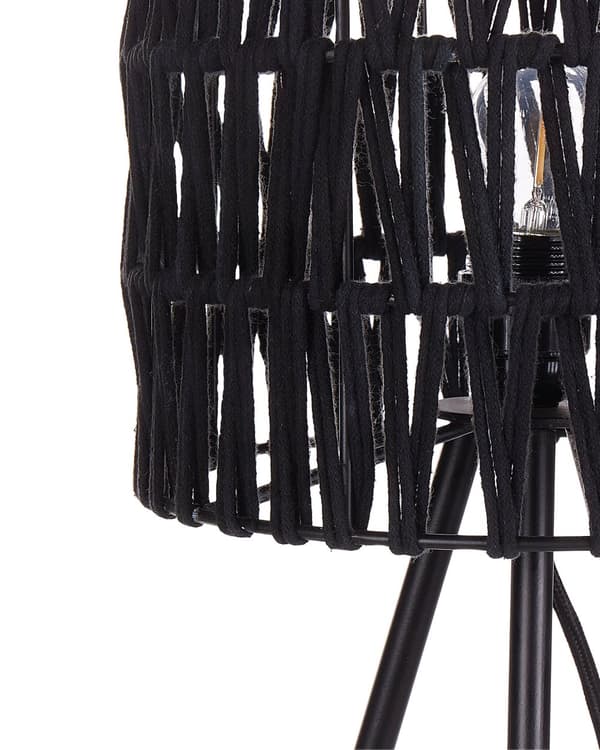 Bordslampa Svart Bomull Skärm Järn Tripod Ram Enkel Ljus Modern Design Hemtillbehör Vardagsrum