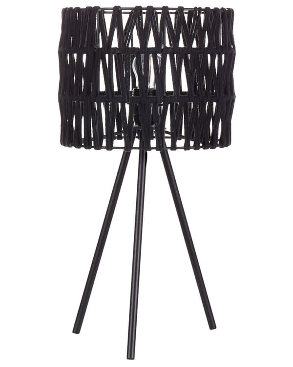 Bordslampa Svart Bomull Skärm Järn Tripod Ram Enkel Ljus Modern Design Hemtillbehör Vardagsrum