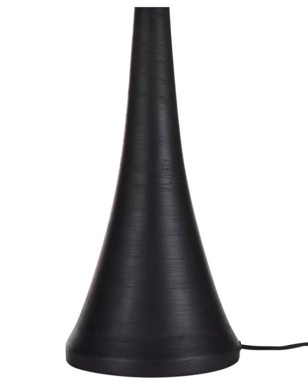 Bordslampa Svart Bomullsskärm Mangoträ Bas Metallram Enkel Ljus Modern Design Hemtillbehör Vardagsrum