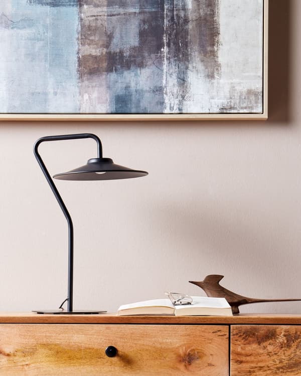 LED-bordslampa Svart 41 cm Varmt ljus Vardagsrum Sovrum Kontor Studie Modern Belysning