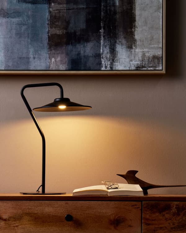 LED-bordslampa Svart 41 cm Varmt ljus Vardagsrum Sovrum Kontor Studie Modern Belysning