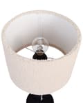 Miniatyrbild 6 av 10: Sänglampa Beige Boucle Trumskärm Metallbas 40 cm Modern stil Vardagsrum Sovrum