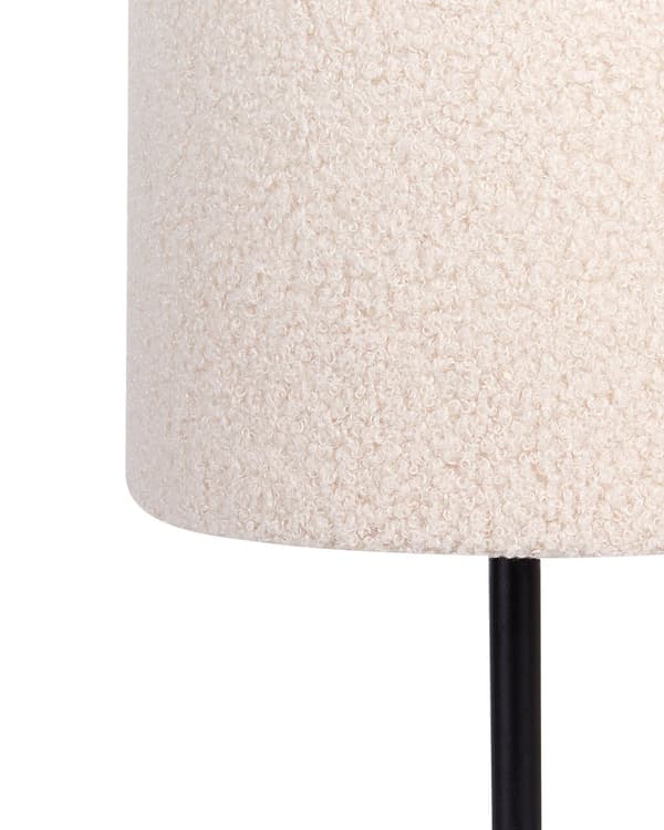 Sänglampa Beige Boucle Trumskärm Metallbas 40 cm Modern stil Vardagsrum Sovrum