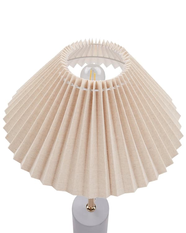 Sänglampa Beige linneskärm Metall betongbas 68 cm Modern stil Vardagsrum Sovrum