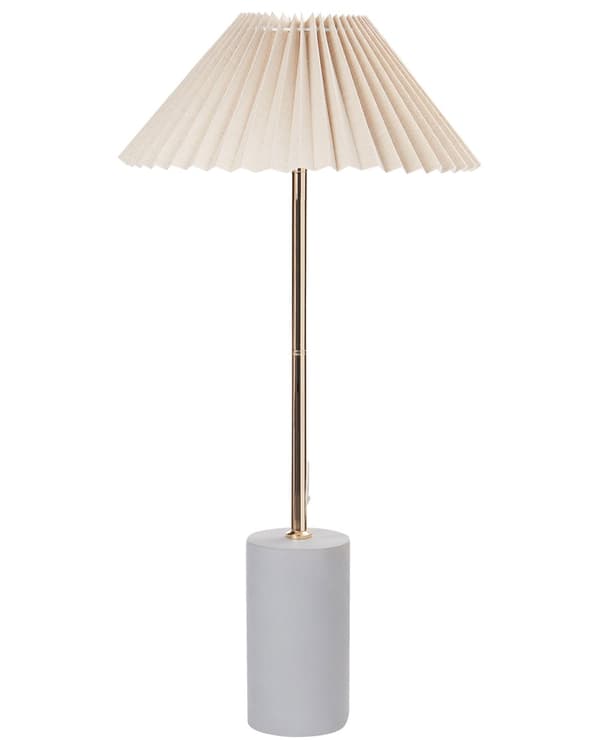 Sänglampa Beige linneskärm Metall betongbas 68 cm Modern stil Vardagsrum Sovrum