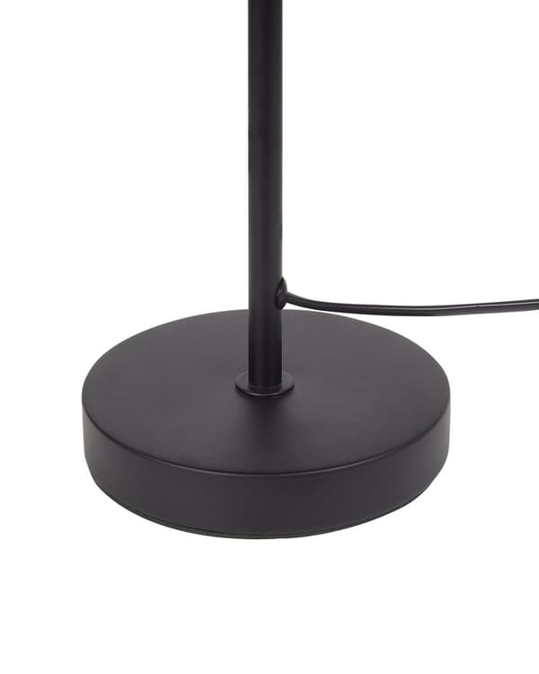 Bordslampa Beige och Svart Pappersrep Konskärm Metallfot Sängbord Vardagsrum Sovrum Belysning